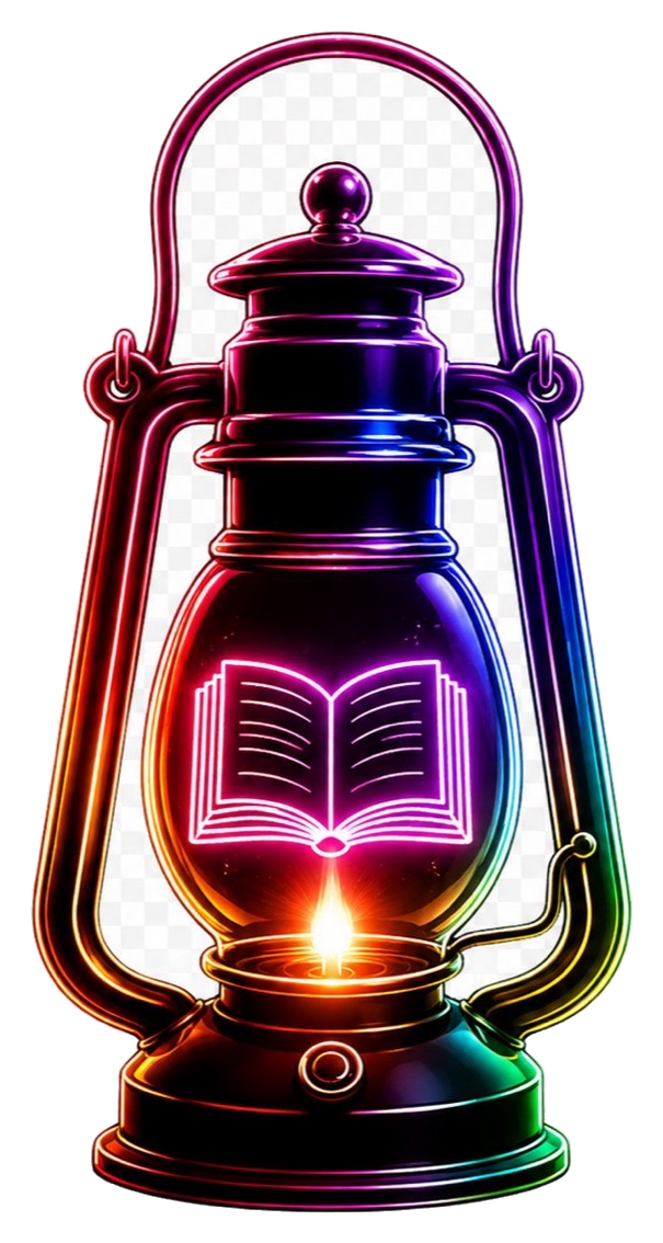 Education lantern with a glowing open-book symbol